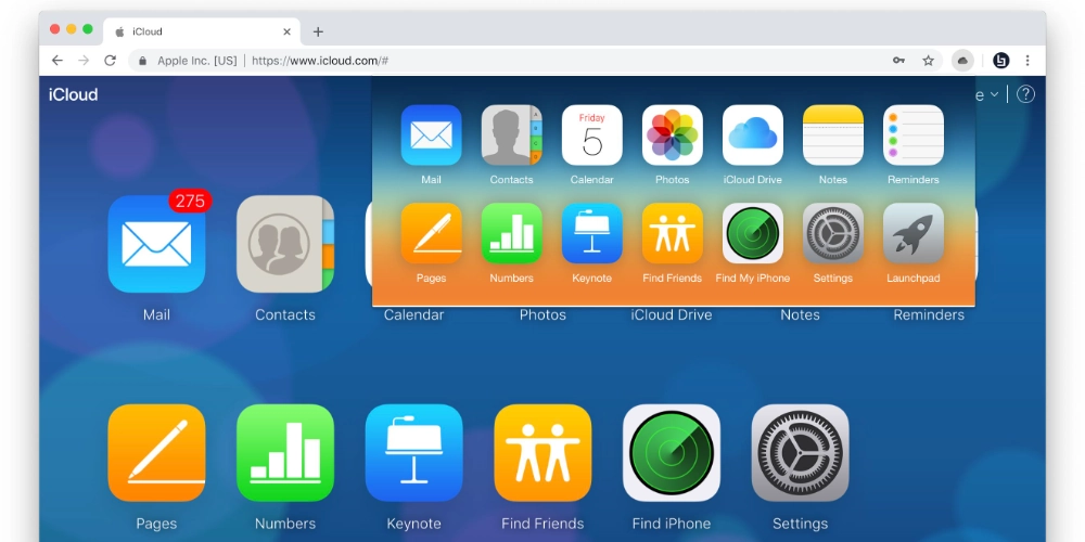 نحوه خروج از اکانت آیکلود در وب سایت icloud.com