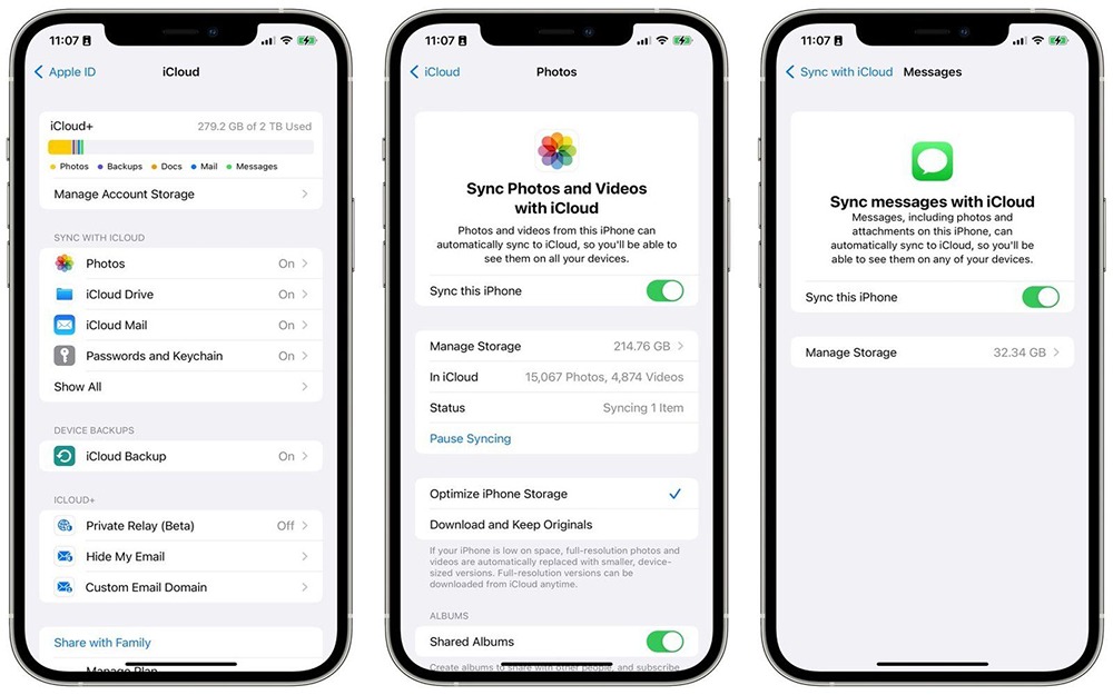 تنظیمات iCloud برای همگام سازی عکسها، مخاطبین و اطلاعات بین دو گوشی آیفون با یک اپل آیدی