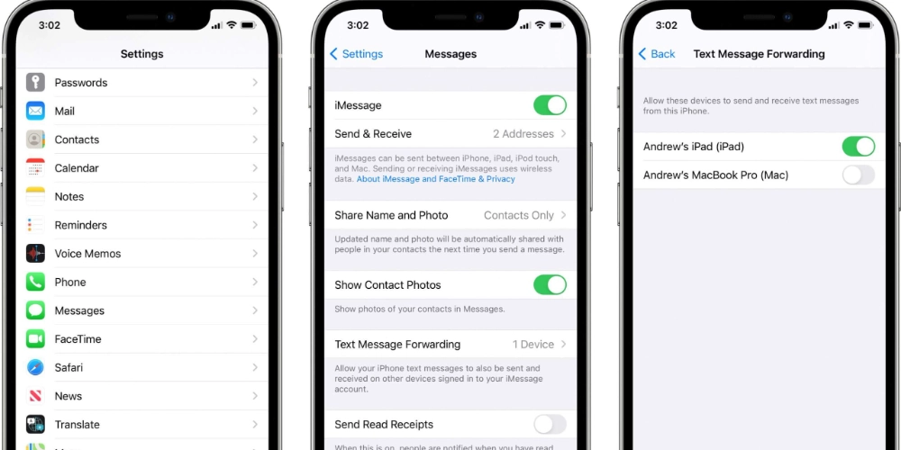 فعال کردن گزینه Text Message Forwarding آیفون برای دریافت پیامک در مک بوک