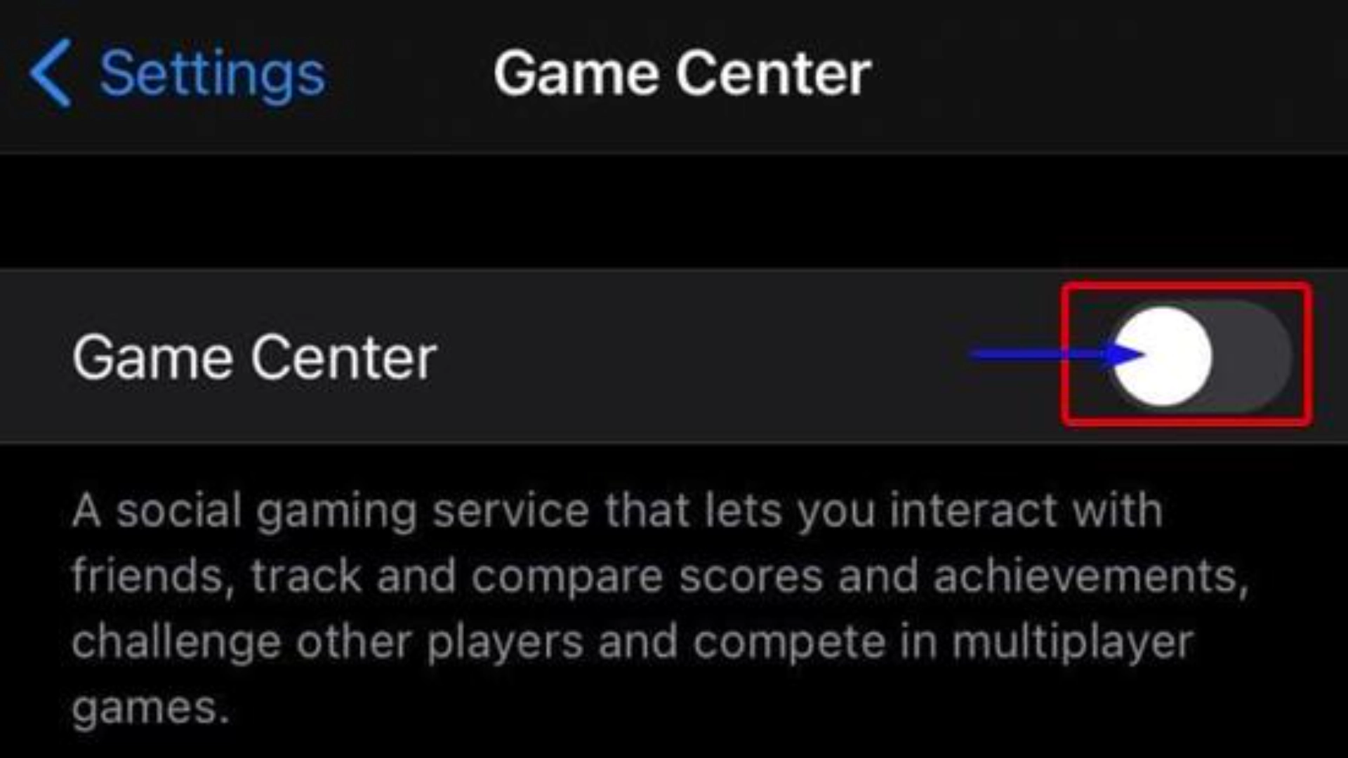 فعال کردن Game Center در تنظیمات آیفون برای اتصال اپل آیدی به بازیها